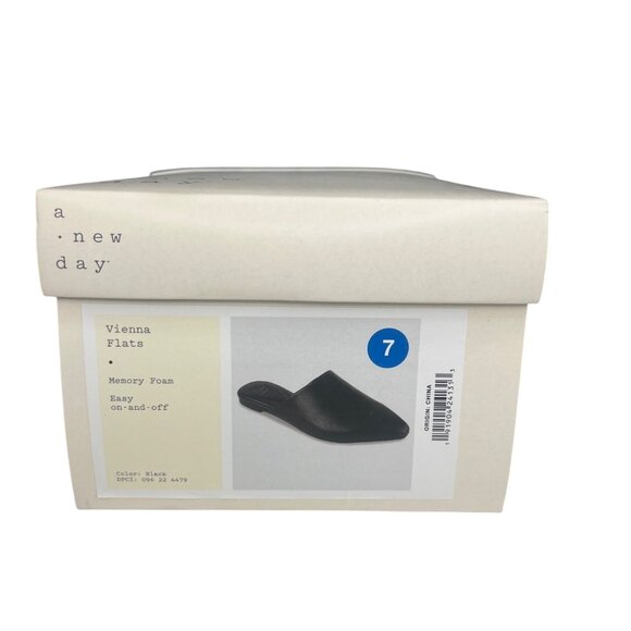 A New Day Vienna Flats Shoes Womens Size 7 Black New With Box Memory Foam - Picture 7 of 10